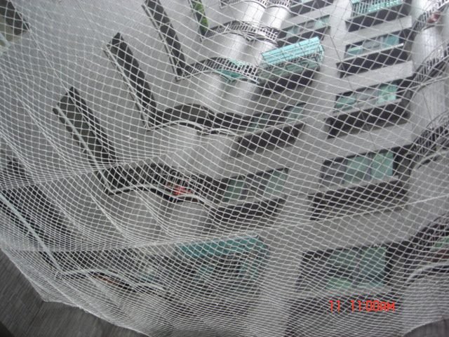 Fall-arrest netting in a building light well